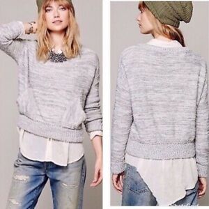 Free People slouchy alpaca blend pocket sweater